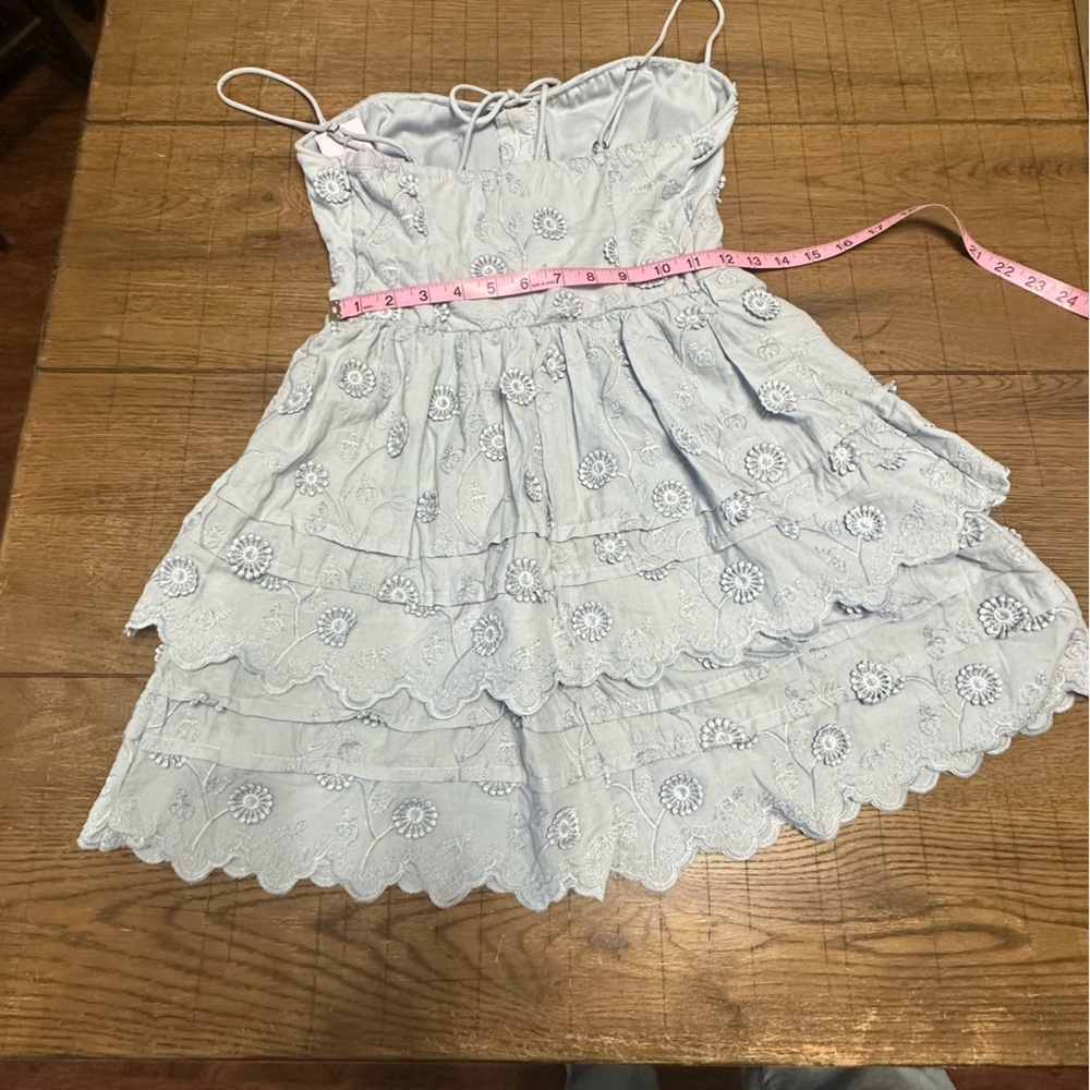 ☀️SALE☀️ Wild Fable Light Blue Eyelet Tiered Sundress NWT XXS - Picture 5 of 6